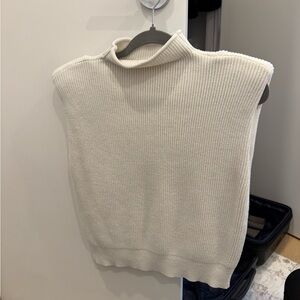 Elegant Cream Sleeveless Sweater